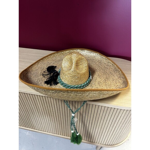 Vtg FidePal  24" Sombrero Hat Mexican Vaquero Made In Sahuayo Mexico Size 7 3/8 - Picture 7 of 8